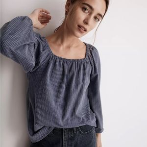 Madewell Blue Patterned Blouse
